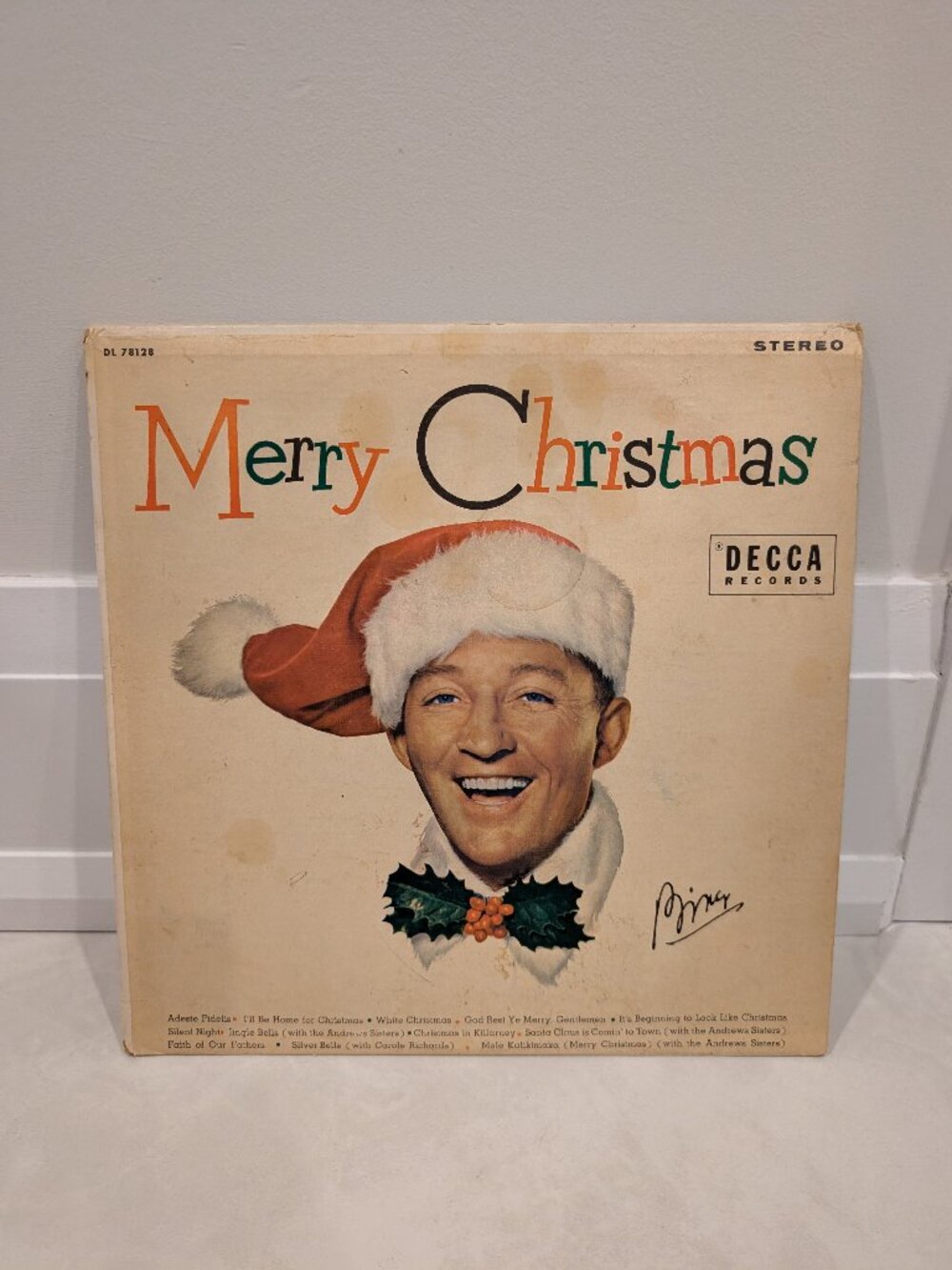 Vintage Bing Crosby "Merry Christmas" Vinyl LP (Decca DL 78128 Stereo)